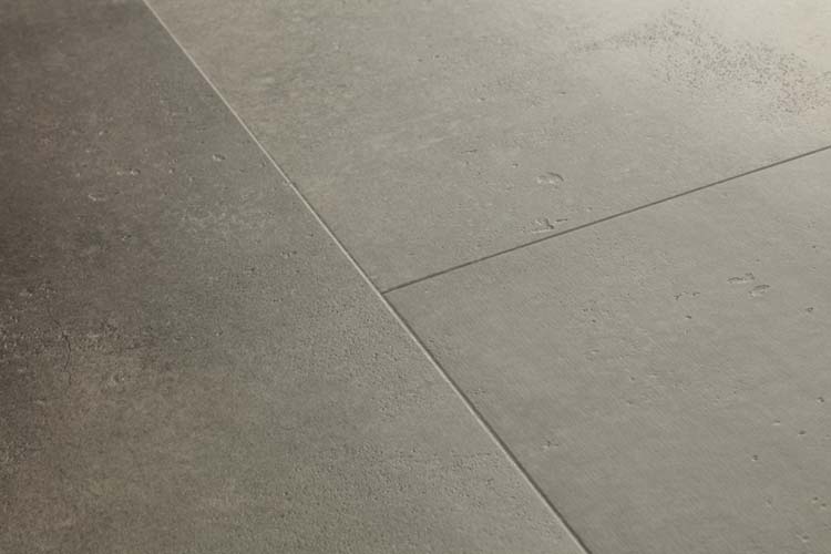 Vinyl vloer Quick-Step Illume tegel 6mm gewolkt beton donkergrijs 85,6x42,8cm met ondervloer Vinyl vloer Quick-Step Illume tegel 6mm gewolkt beton donkergrijs 85,6x42,8cm met ondervloer