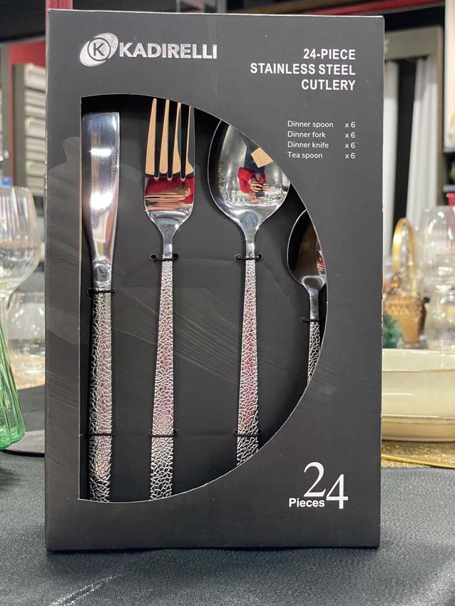 Bestekset Nody roestvrij staal zilver - 24delig - 6 personen Bestekset Nody roestvrij staal zilver - 24delig - 6 personen