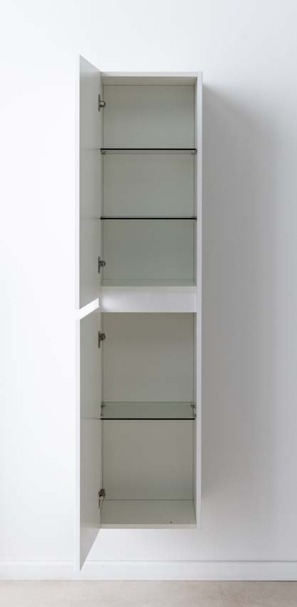 Armoire colonne Tibo/Tony blanc brillant suspendue 170x40x35cm