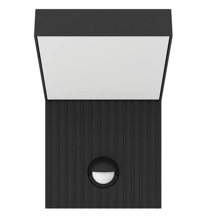 Applique murale - noir - 11x13,5x17,5cm - LED - 1x10W - 3000K - avec détecteur de mouvement