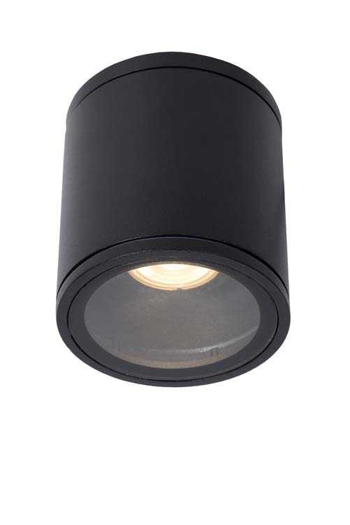 Plafondlamp badkamer - zwart - rond - GU10 - 50W - IP65