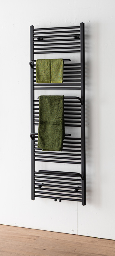 Handdoekradiator Dale 180x60cm enkel zwart 946W