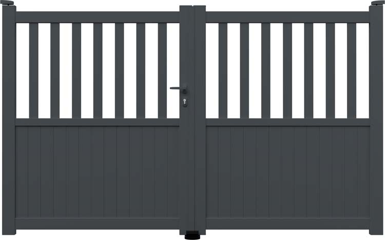 Portail battant Cadiz alu anthracite sur mesure gauche