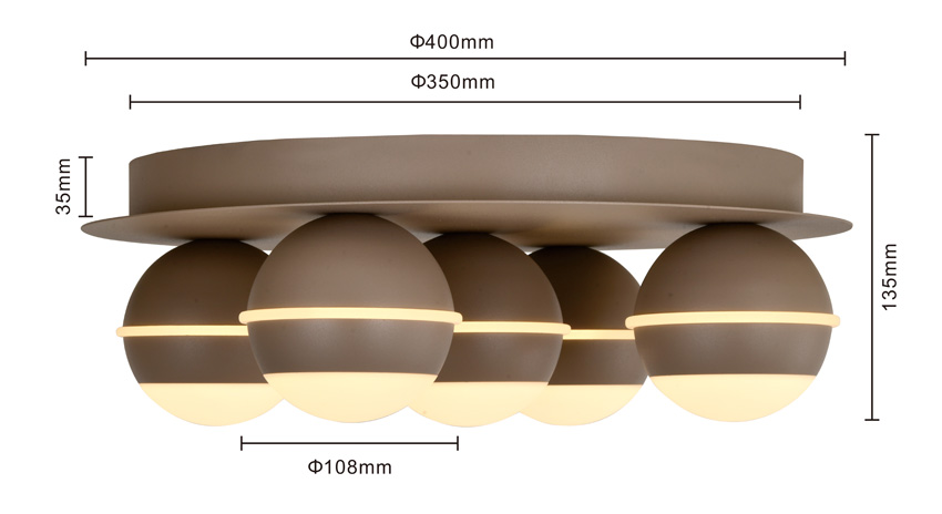 Plafonnier - sable - Ø40cm - dimmable - LED - 1x36W - 3000K