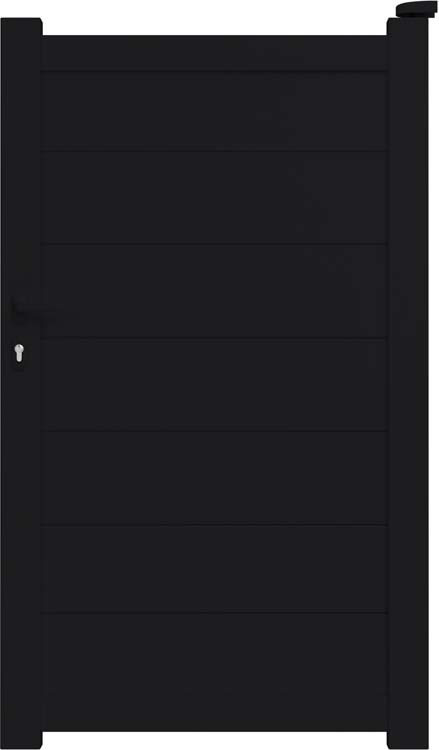 Portillon battant Salamanca aluminium noir 100x192cm - fermé, quincaillerie incluse