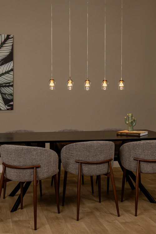 Suspension - transparent - dimmable - LED 5x4W - 2700K