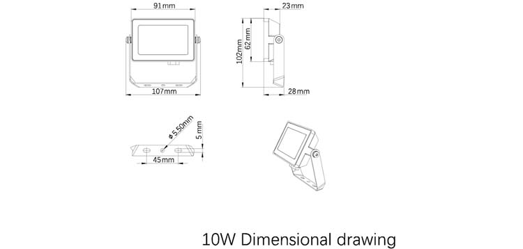Ledstraler zwart IP65 900 lumen 3000K