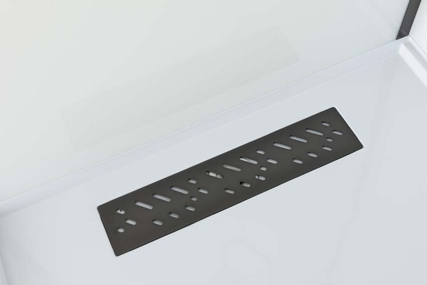 Douchecabine Amani rechts gunmetal schuifdeur 90x115x215cm