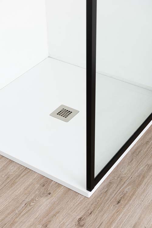 Paroi de douche Umi profile noire 90x200cm avec barre