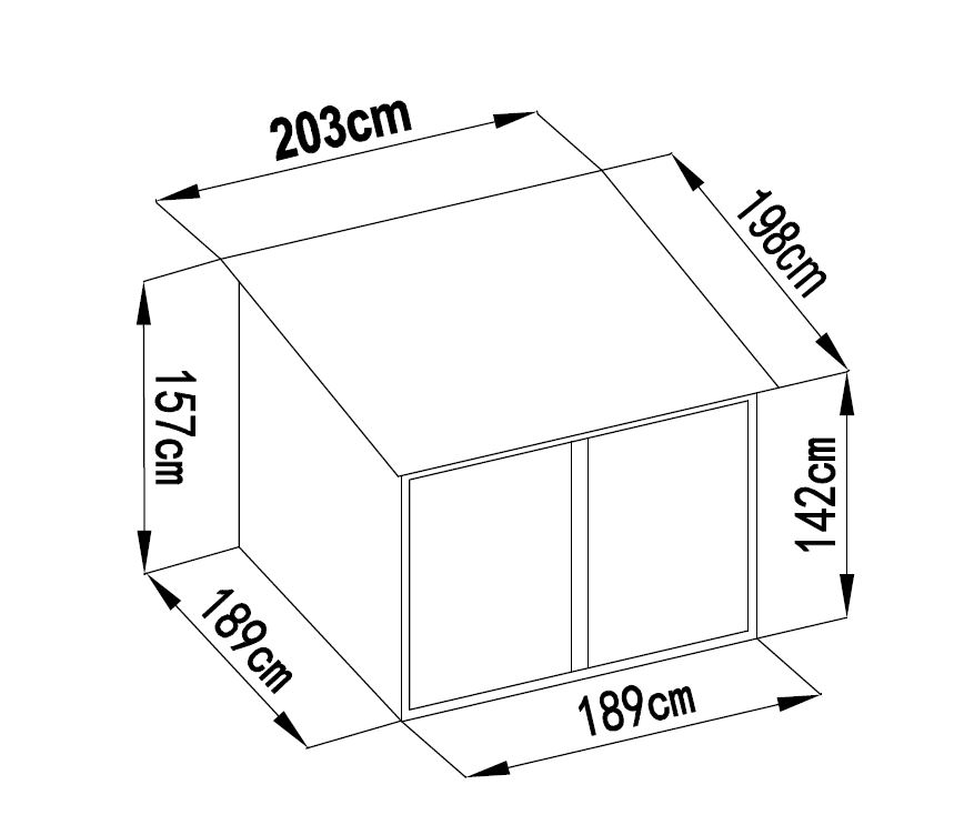 Fietsberging metaal donkergrijs XL 203x198x157cm