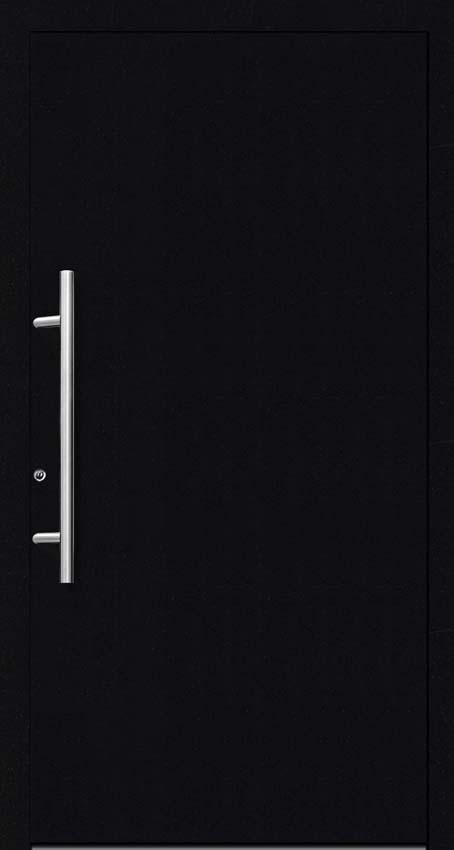 Porte extérieure pvc avec finition alu Lepo noir L980 X H2180 mm G