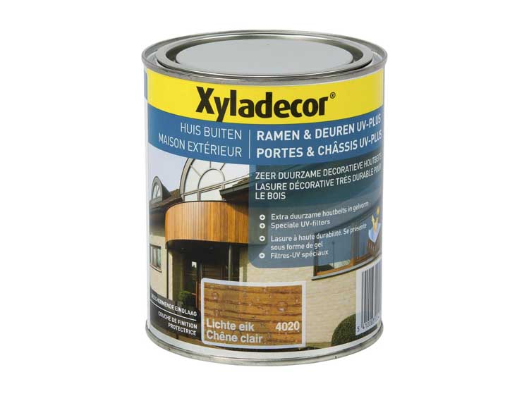 Xyladecor lasure portes & châssis UV-plus 0,75l chêne clair