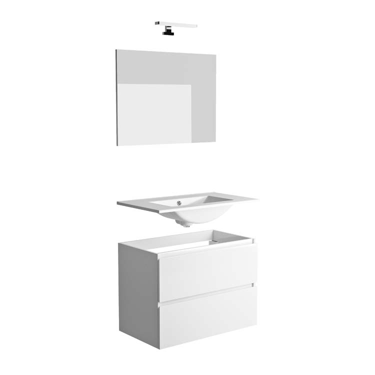 Meuble de salle de bains Roma 80cm + miroir + éclairage