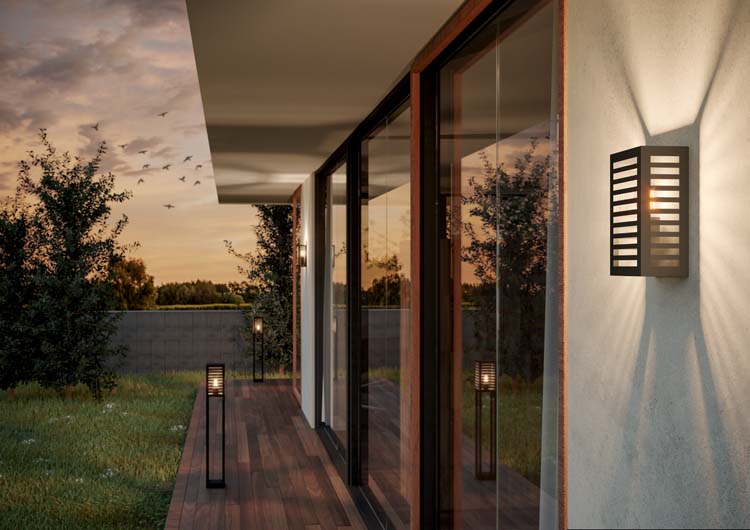 Applique murale - noire - 14x14x26cm - E27 - 1x60W