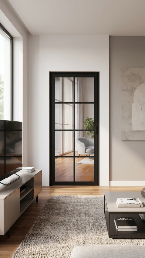 Complete deur 73cm steel look feeling 8R helder glas 201.5cm