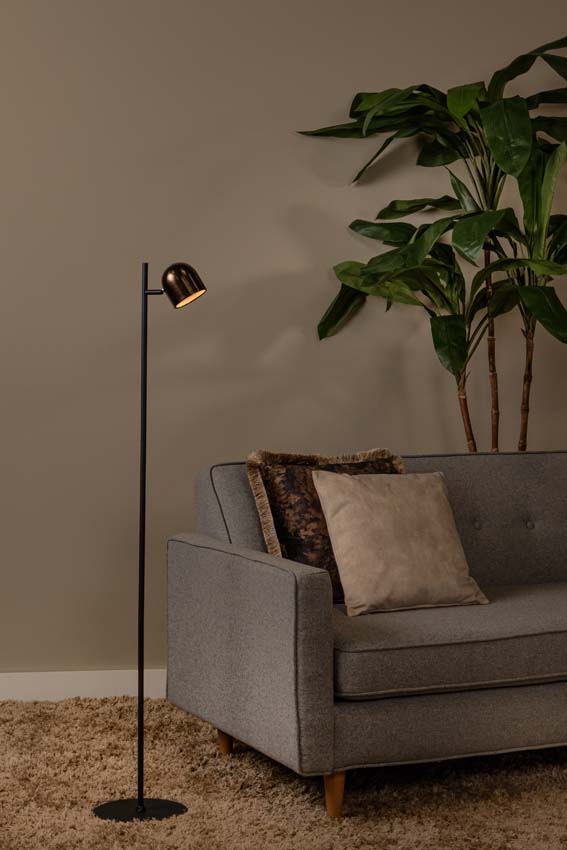 Lucide SKANSKA RECH - Oplaadbare Vloerlamp Binnen/Buiten - Accu/Batterij - Ø 23 cm - LED Dimb. - CCT - 1x3W 3000K/6000K - IP44 - Koffie