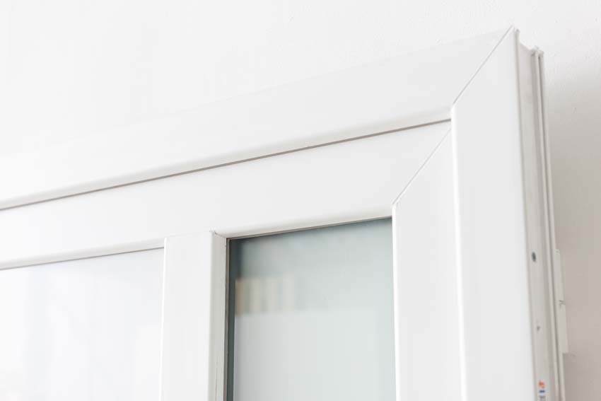Porte extérieure Lumeo PVC vitrage mat blanc 1100x2100mm gauche