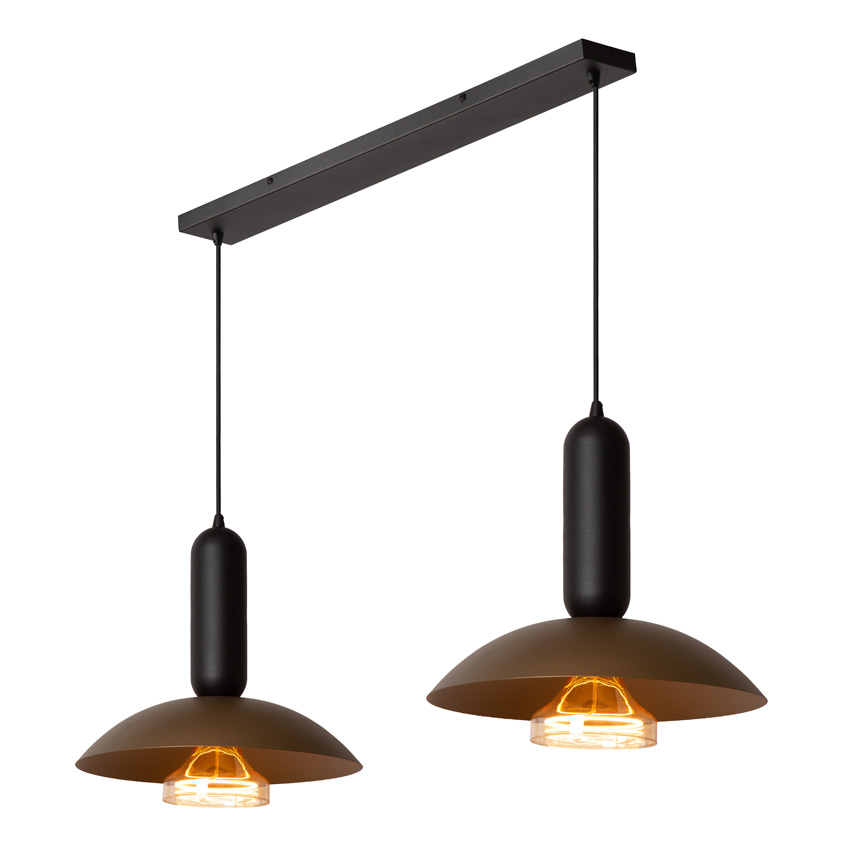 Lucide Essential Grantham - Suspension - 2xE27 - Café