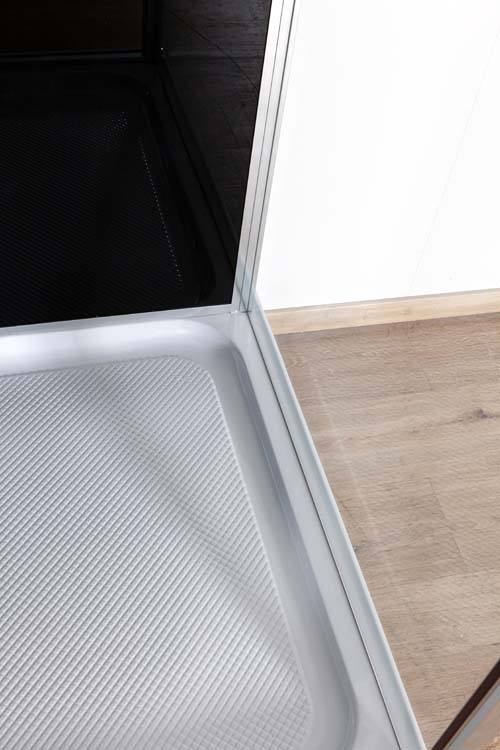 Douchecabine Anik links chroom/zwart draaideur 90x90x205cm