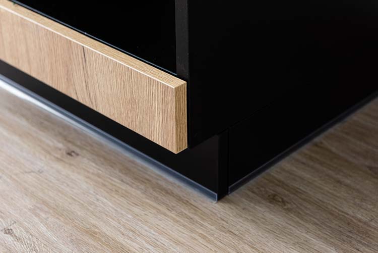 Armoire de cuisine pour four noir-look chêne