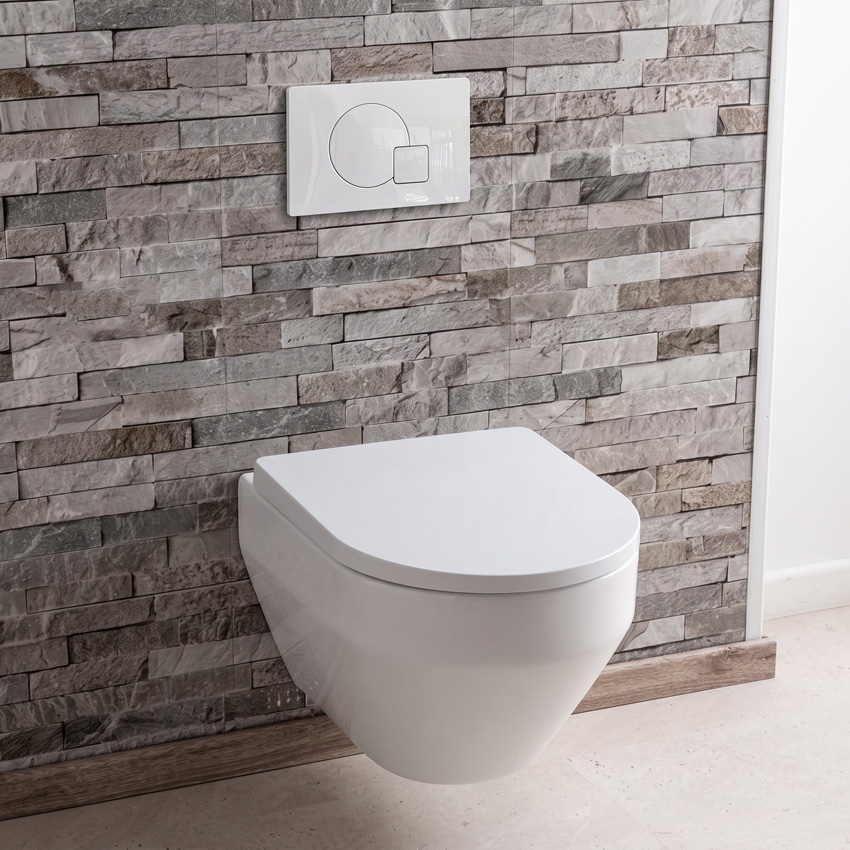 Toiletset G-Shark wit inclusief softclose WC-bril + inbouwreservoir Madison Pro + drukplaat wit