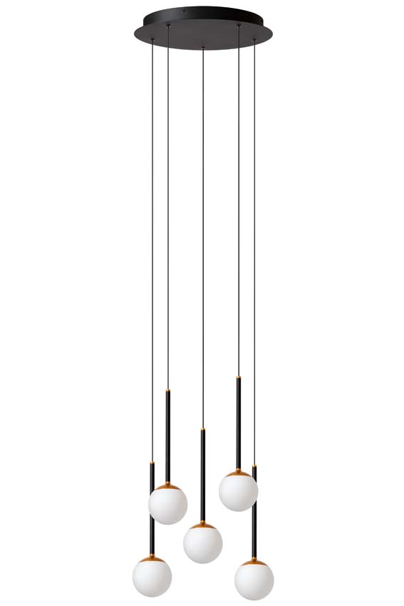 Lucide Premium Calina - Suspension - Ø41,9cm - LED dimmable - CCT - 5x7,4W 2200K/3300K - Noir