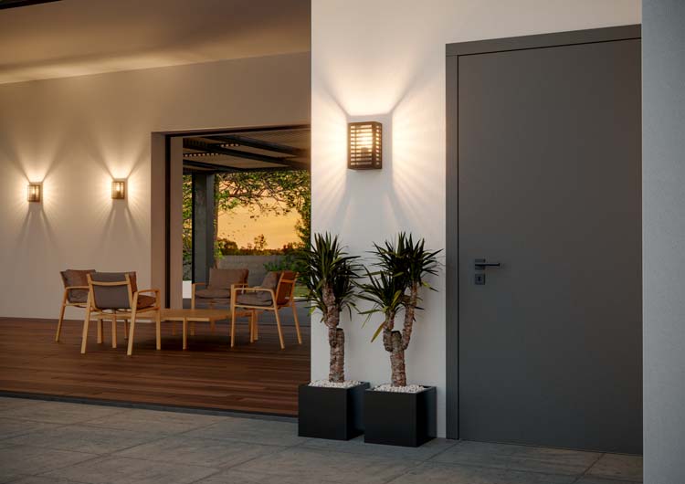 Applique murale - noire - 14x14x26cm - E27 - 1x60W