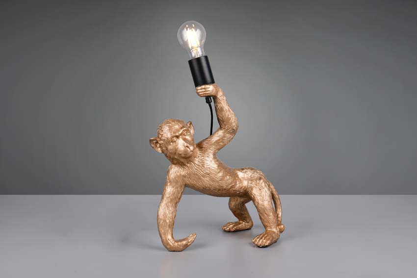 Lampe de table Singe - doré - 31,5x17,5x42cm - E27 - 1x15W