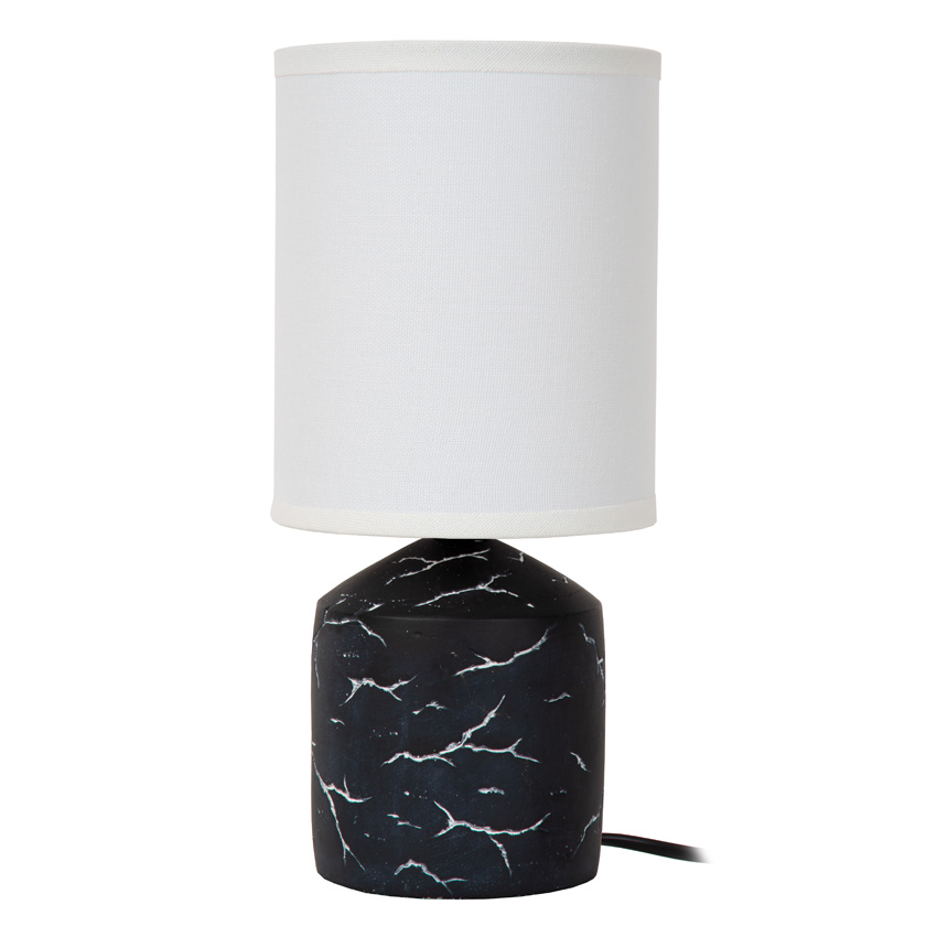 Lucide Essential Fran - Lampe de table - Ø13cm - 1xE14 - Noir