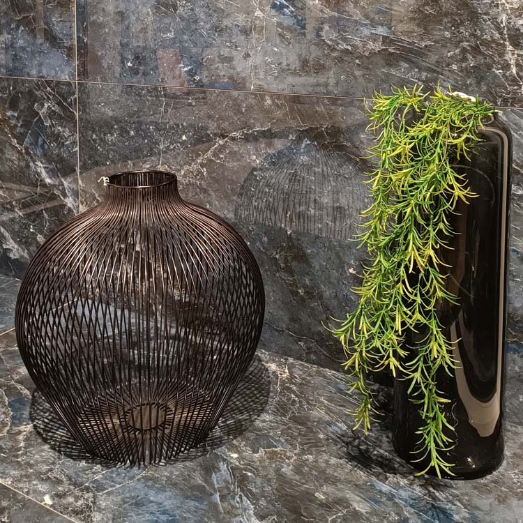 Carrelage de sol et mural Lux Navy Blue imitation marbre blue brillant 60x120cm