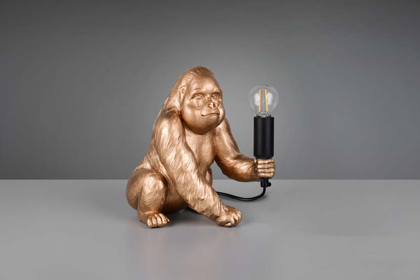 Lampe de table Gorilla - doré - 22x15x23cm - E14 - 1x10W