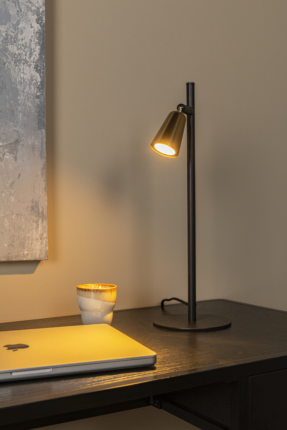 Lucide Essential Tiana - Tafellamp - 1xGU10 (MR16) - Champagnekleur
