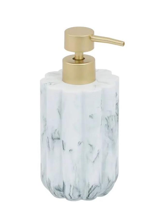 Distributeur de savon Miranda polyrésine blanche 230ml