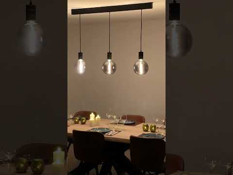 Rail lumineux design Béa noir set 1,2m 3 lustres Boule Chrome E27 3x4W