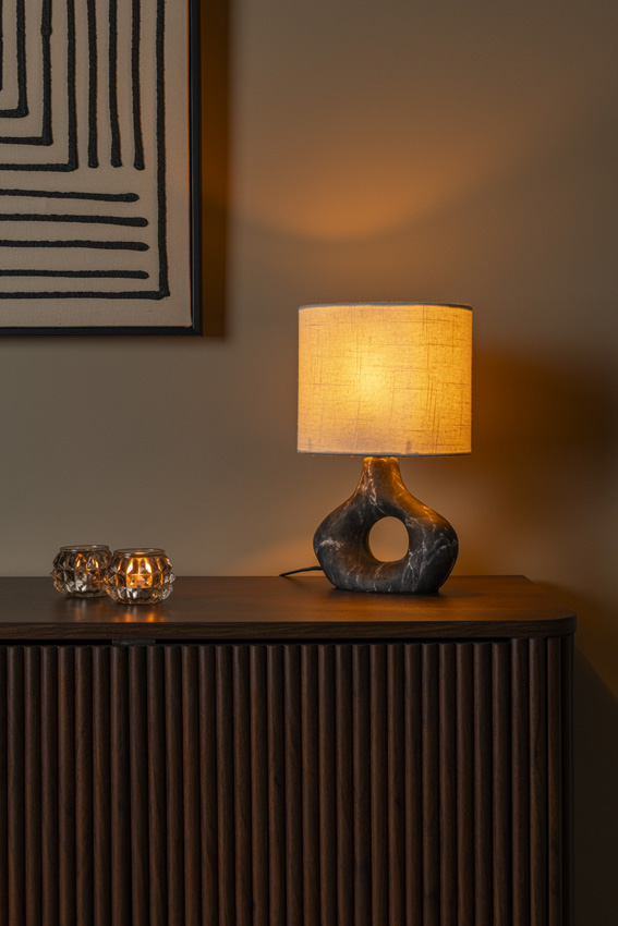 Lucide Essential Tomeo - Lampe de table - 1xE14 - Noir