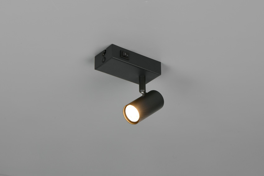 Opbouwspot - mat zwart - 12x6x14cm - dimbaar - GU10/MR11 - 1x5W