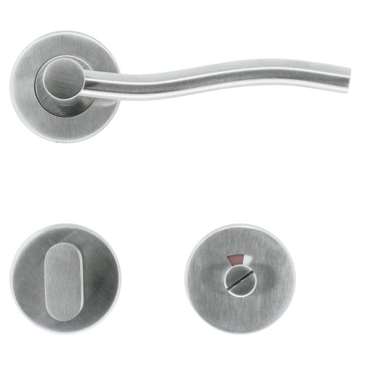 Deurkruk venizi gebogen inox plus met WC-slot