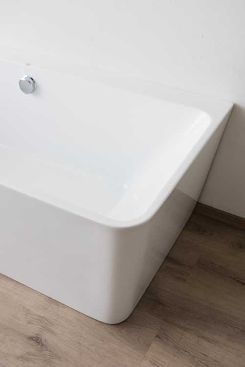 Baignoire semi-îlot Beau blanc brillant 170x75cm