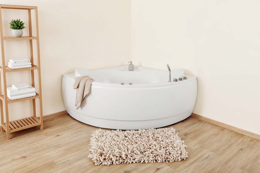 Baignoire d'angle Oliver blanc mat avec hydromassage 150x150cm