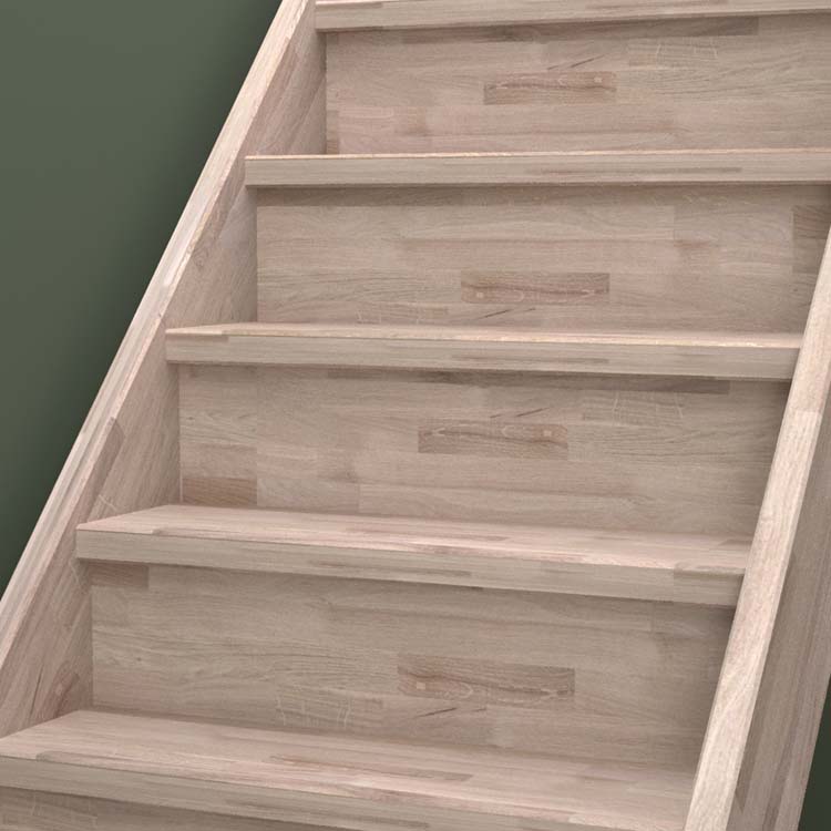 Gesloten trap eik Dresden recht 275x82cm