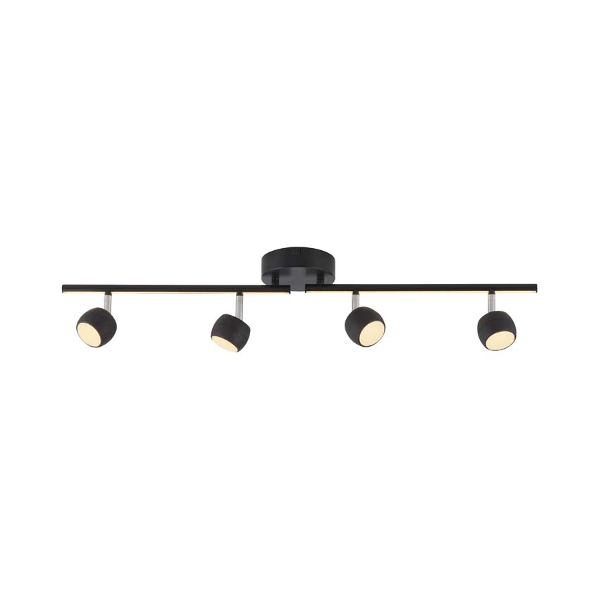 Spot plafond - noir - 13x75cm - dimmable - 4x5,35W - 3000K