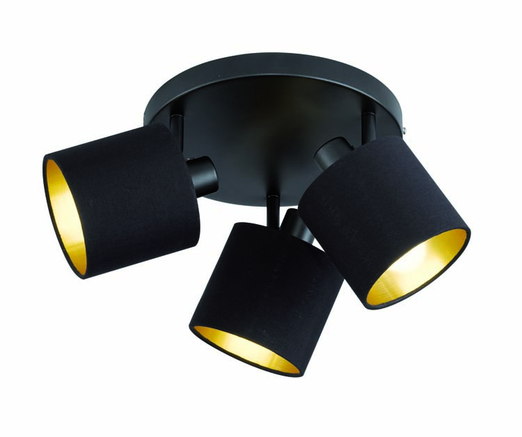 Spot en applique noir mate excl lampe LED possible 3 spots E14