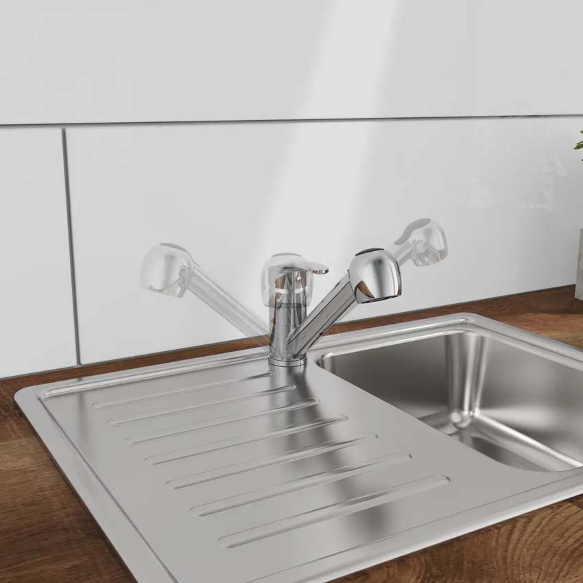 Keukenkraan Diana chroom met uittrekbare uitloop