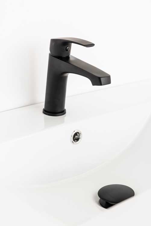 Meuble de salle de bain Bianca blanc mat 800 mm lavabo brillant