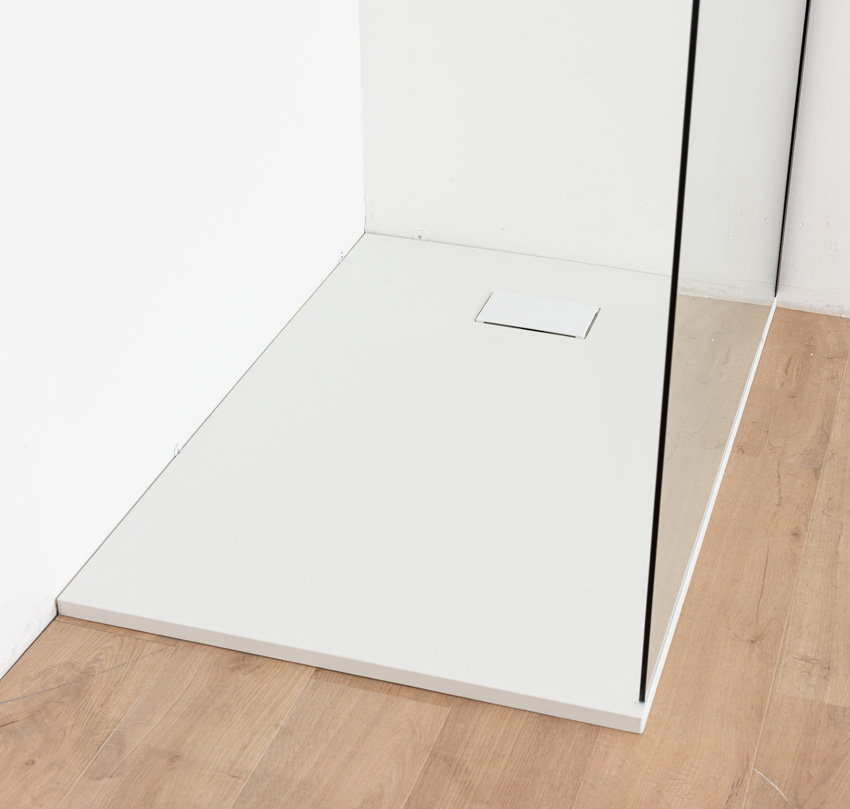 Receveur de douche Moby SMC blanc mat aspect ardoise 120x80cm