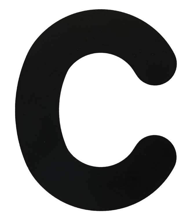 Numéro de maison C en inox noir 13 cm