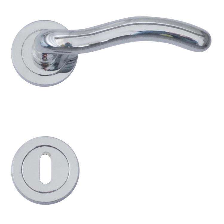 Poignée de porte pro latina chrome rosace barbe