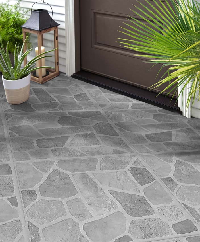 Carrelage de sol et mural Rockface Sasso gris 32x32cm