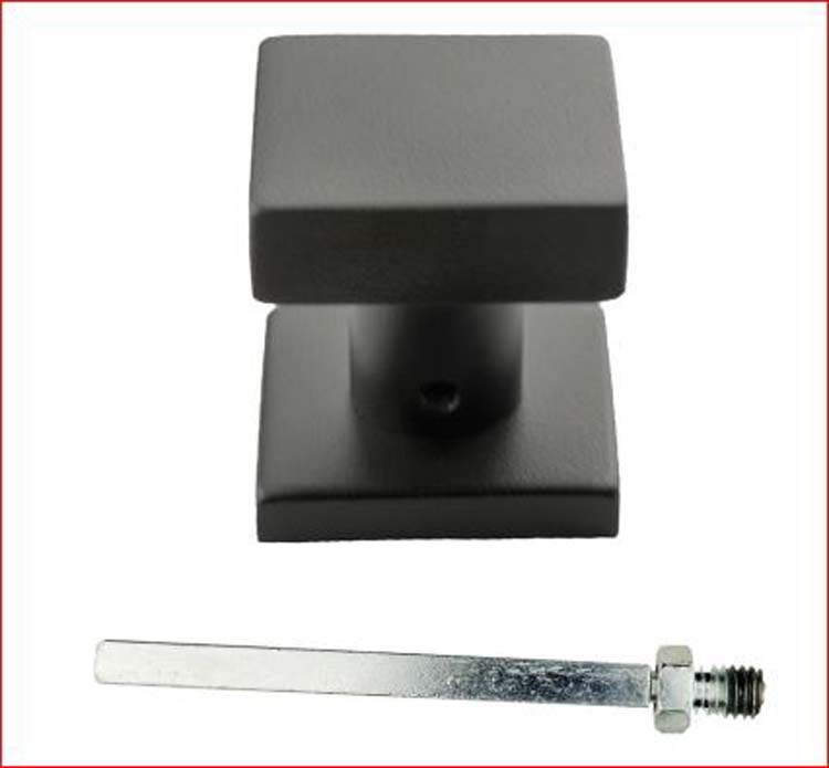 Bouton carre sur rosace noir structure uv