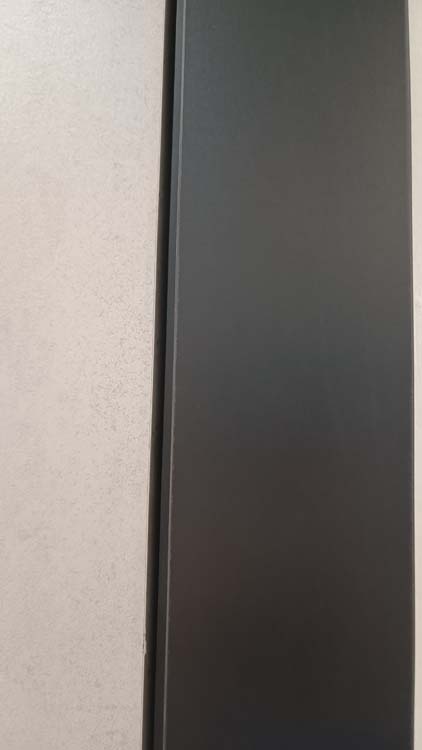 Porte intérieure complète Industrial béton 211,5x73cm tubulaire réversible + châssis noir 16,5cm